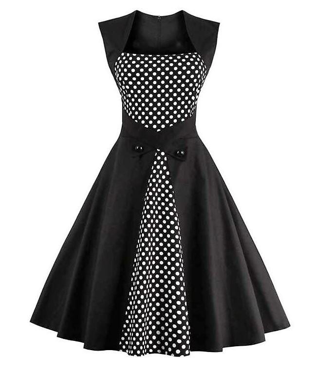 Vintage Goth 1950s Party Dress