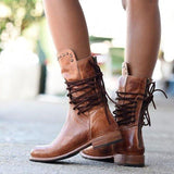Vintage Mid Calf Riding Style Boots