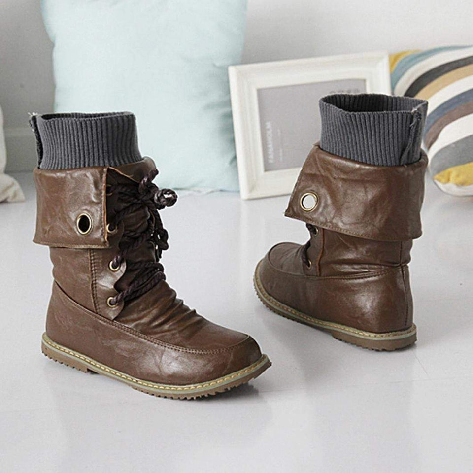 Lace up Fold down Boots