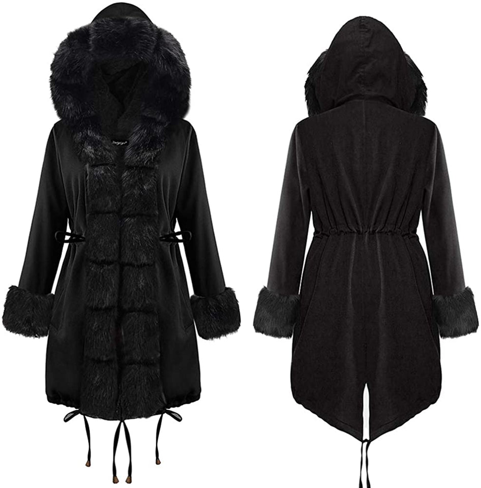 Stylish Black Hooded Coat