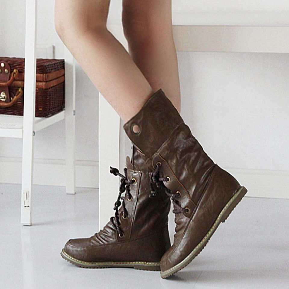 Lace up Fold down Boots