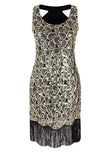 Sequin Paisley Pattern Fringe Dress