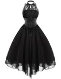 Vintage Black Sleeveless Swing Dress
