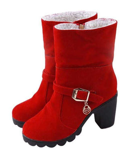 Elegant High Quality Solid Buckle Boots