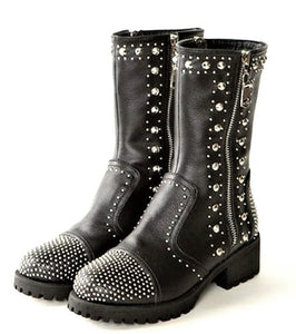 Lady's Studded Leather Boots