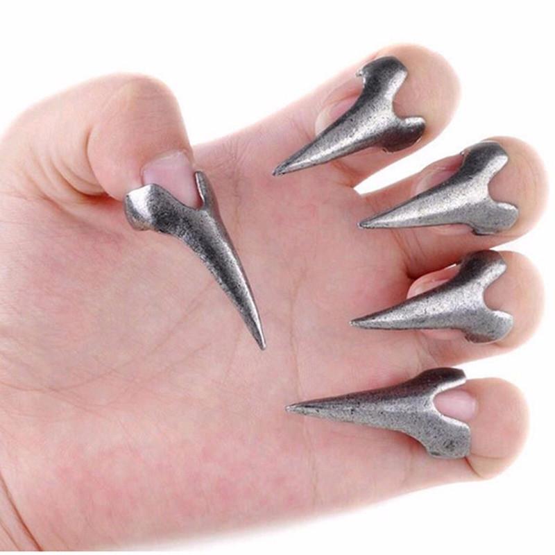 Silver and Bronze Fingertip Talon Rings