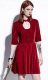 Dark Red A-Line Casual Dress
