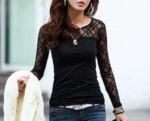 Gothic Spring Lace Long Sleeve Blouse
