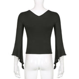 Front Ruched Crossover  Blouse