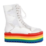 Transparent Rainbow Platform Boots