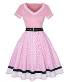 Pink Rockabilly Polka Dot Dress