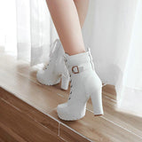 Very Cute High Heels Lace Up Boots