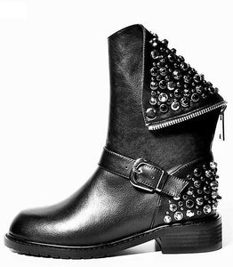 Black Riveted Boots