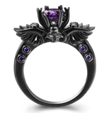New Black Skull Amethyst Ring
