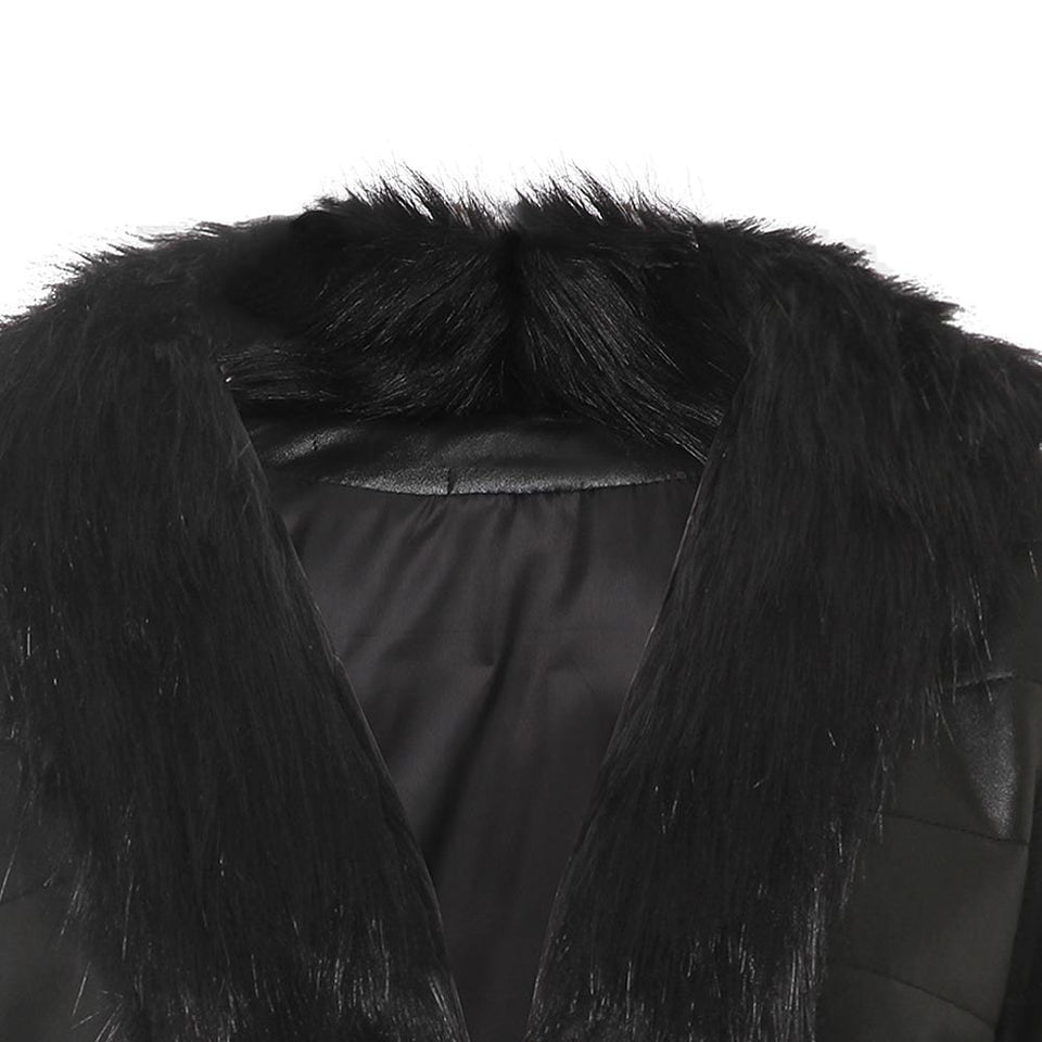 Lux Hem Faux Fur Collar Coat
