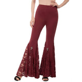 Lace Patchwork Flared Bottom Pants