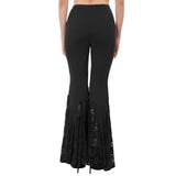Lace Patchwork Flared Bottom Pants
