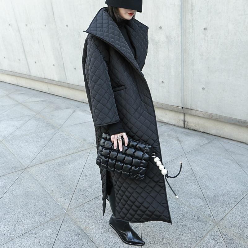Dark Style Cotton-Padded Trench