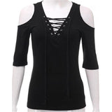 Dark Girl Lace Up Blouse