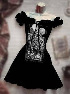 New Skull Drawstring High Waist Dresses