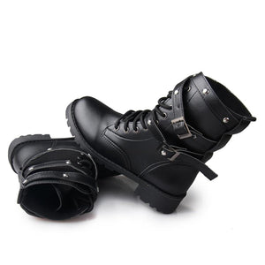Women Rivet Combat Boots