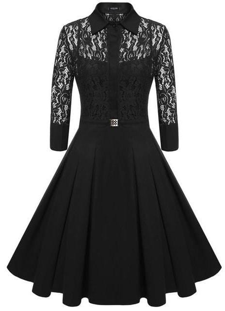 Retro Gothic Lace Dress