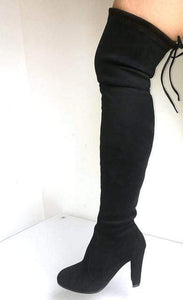 Gothic Faux Suede Thigh High Boots