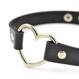Gothic Heart Leather Choker