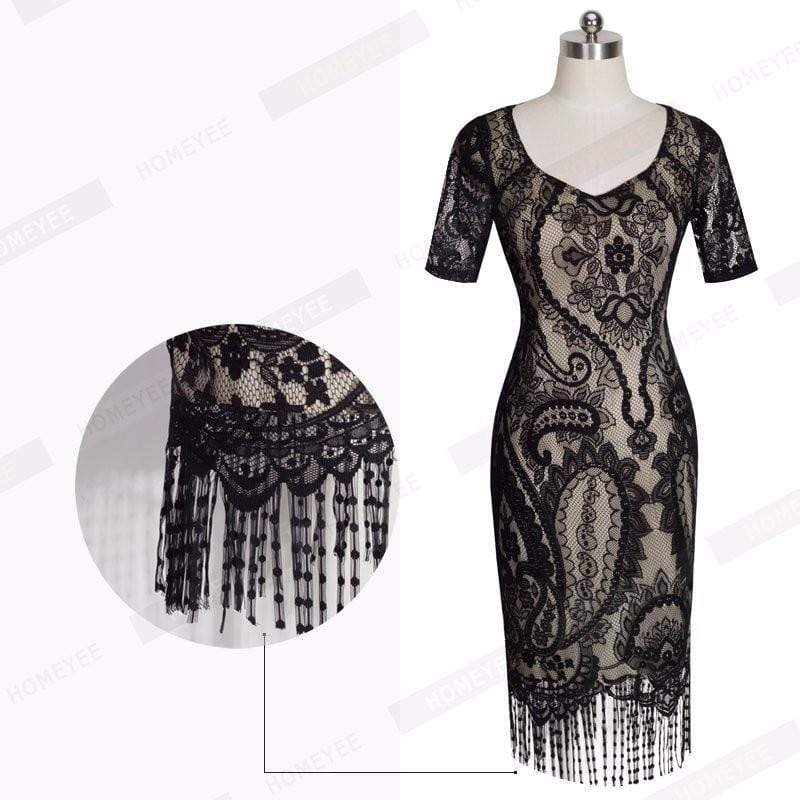 Vintage Ladylike Fringe Tassel Dress