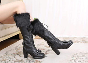 Japanese Lace Up Sweet High Boots