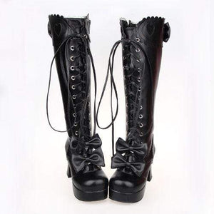 Black Cosplay Bowtie Boots