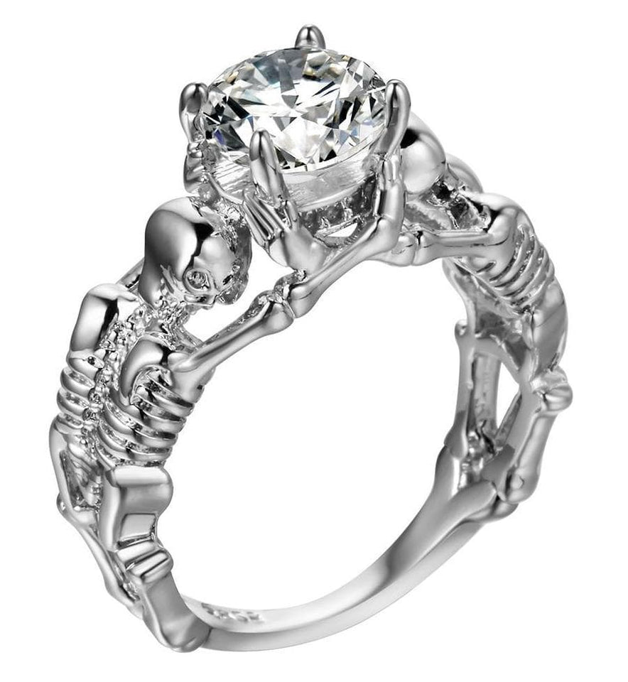 Elegant Skeleton CZ Ring