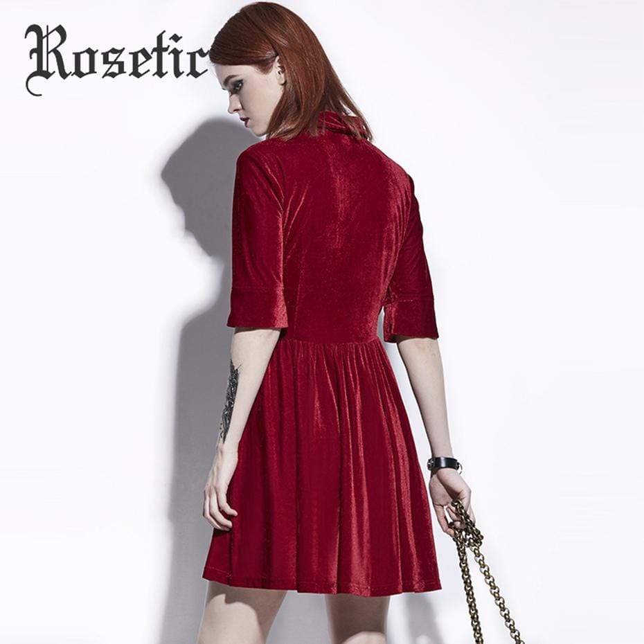 Dark Red A-Line Casual Dress