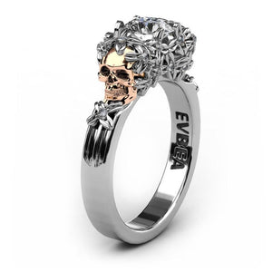 Woman's Elegant Silver Skull Ring