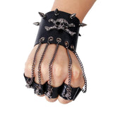 Goth Leather Skull Cuff