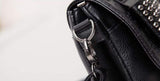 Rivet Leather Messenger Bag