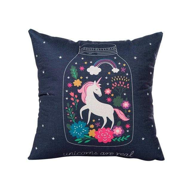 Ouneed Unicorn Linen Throw Pillow Case Cartoon Pillow Cover Decorative Pillows For Sofa Seat Cushion Cover 45x45cm Home decor