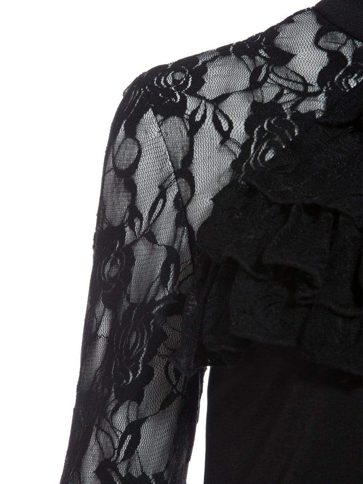 See Through Ruffle Lace Blouse