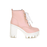 Cute Designer Platform Boots (Pink)