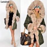 Long Hooded Fur Coat