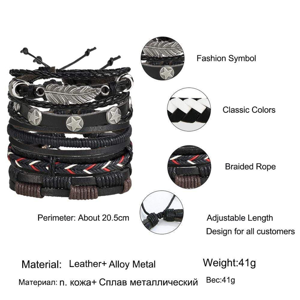Men's Vintage Multilayer Leather Bracelet