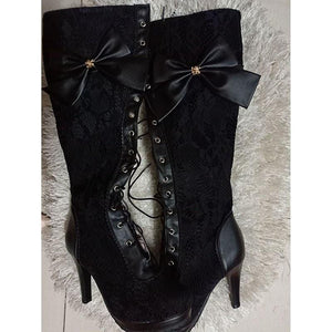 Sexy Lace Knee High Black Cosplay Boots