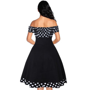 Vestido Polka Dot Off shoulder Dress