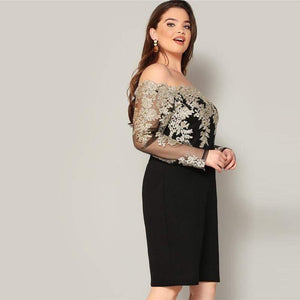 Glamorous Plus Size Embroidered Dress