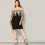 Glamorous Plus Size Embroidered Dress