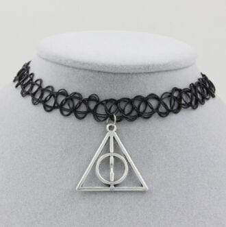 Gothic Stretch Elastic Choker with Pendant Necklaces
