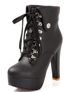 Lace-up Ankle Boots High Heels