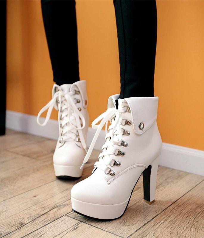 Women's Winter Stiletto Heel Ankle Boots 2022 | Shoes Ankle Boots Pointed  Heel Lace - Women's Boots - Aliexpress