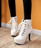 Lace-up Ankle Boots High Heels